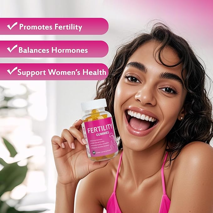Fertility Support Gummies for Women Hormonal Balance & Conception Support, Prenatal Vitamins with Myo-Inositol & Pantothenic Acid, Fertility Gummies for Women Get Pregnant Fast, 60 Count