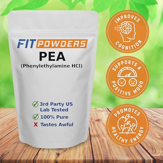 Beta Phenylethylamine HCl Pea Powder (Phenethylamine), Phenylethylamine Powder for Serotonin, Dopamine, and Energy Boost