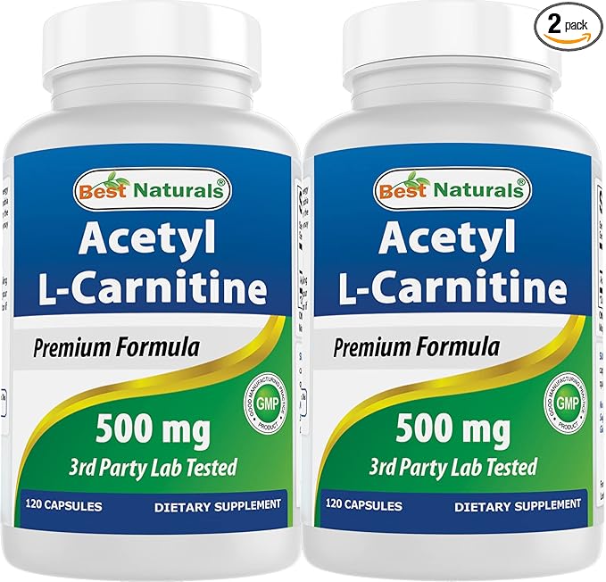 Best Naturals Acetyl L-Carnitine 500 Mg 120 Capsules (120 Count (Pack of 2))