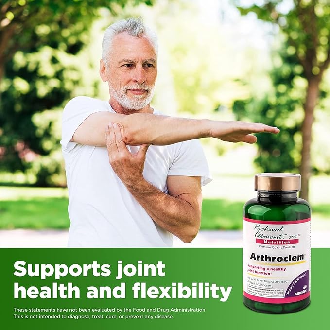 Richard Clement Nutrition Arthroclem Joint Health Supplement – Glucosamine & Chondroitin Formula for Joint Health Support – 60 Capsules