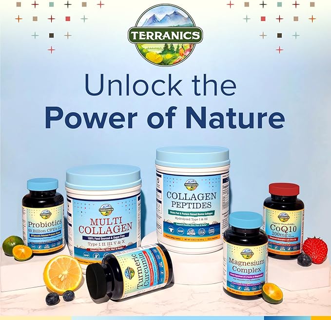 Terranics Hydrolyzed Collagen Peptides Powder, Grass Fed & Pasture Raised Bovine, Type I & III Collagen for Women, No Sugar, No Hormones, Keto, Beauty Support, Easy Mixing, Unflavored, 16oz