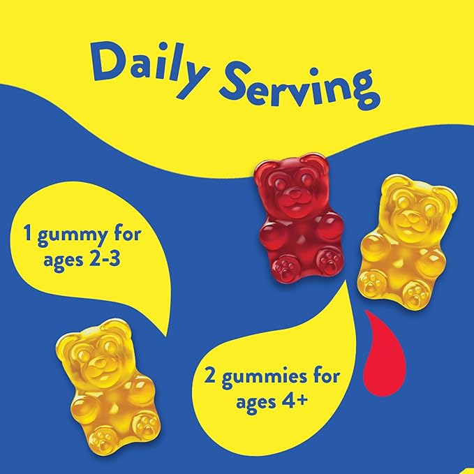 L’il Critters Gummy Vites Daily Gummy Multivitamin for Kids, Vitamin C, D3 for Immune Support Cherry, Strawberry, Orange, Pineapple and Blueberry Flavors, 70 Count Gummies