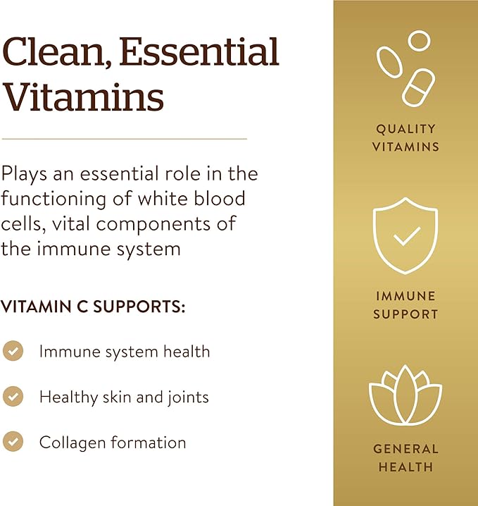 Solgar Vitamin C 1000 mg, 90 Tablets - Antioxidant & Immune Support, Overall Health, Healthy Skin & Joints - Bioflavonoids Supplement - Non-GMO, Vegan, Gluten Free, Kosher - 90 Servings