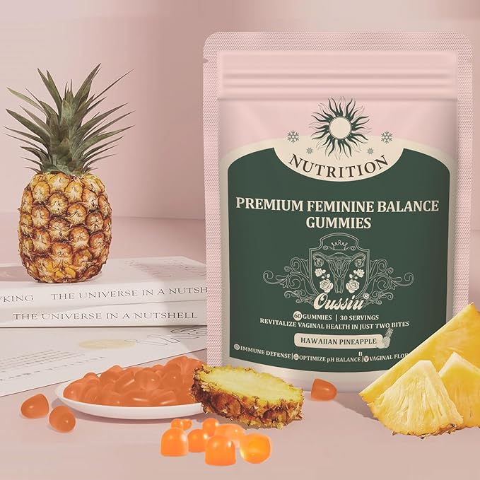 Premium Feminine Balance Gummies - Pineapple Gummies for Women’s Health & Wellness PH Balance Support Vegan Feminine Gummies - 60 Gummies - 30 Servings
