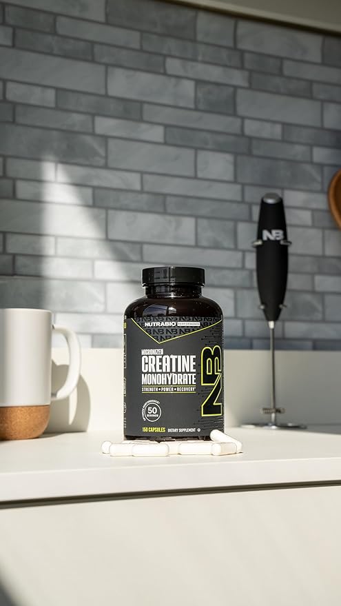 NutraBio Pure Micronized Creatine Monohydrate Capsules, Creatine Pills, Supports Bulk Muscle Energy, Recovery, and Strength - Keto Friendly, Kosher, Creatine Nutritional Supplement for Men and Women