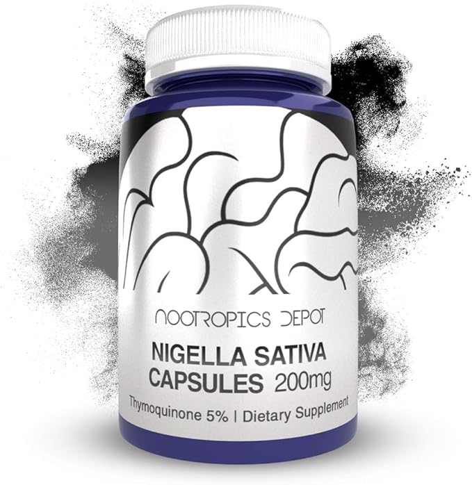 Nootropics Depot Nigella Sativa Extract Capsules | 200mg | 60 Count | Minimum 5% Thymoquinone Content | Black Seed Oil Extract | Supports Memory, Liver, Brain, and Immune Function