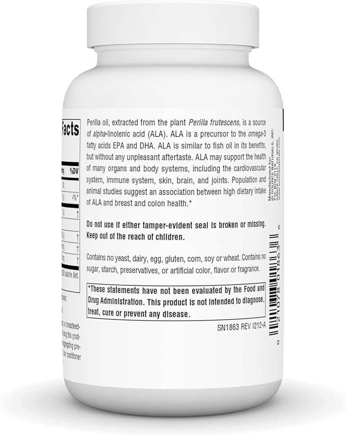Source Naturals Perilla Oil Source of Plant-Based Omega-3 Fatty Acids, 1000 mg - 60 Softgels