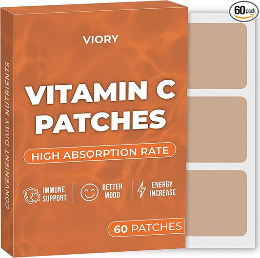VIORY C Patches (Pack of 60) - 100% Natural Patch for Women and Men - with Biotin & Iron - Immune & Body Support - Enhanced Formula
