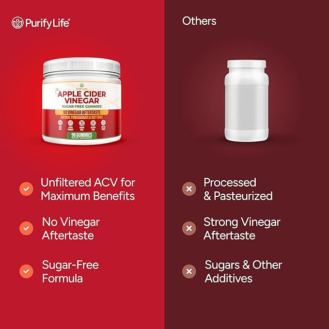 Sugar-Free Apple Cider Vinegar Gummies for Adults (90 Chews) – Unfiltered, Detox ACV Gummies with the Mother for Gut Health, Energy, Digestion & Immune Support – No More Capsules, Pills or Acid Reflux