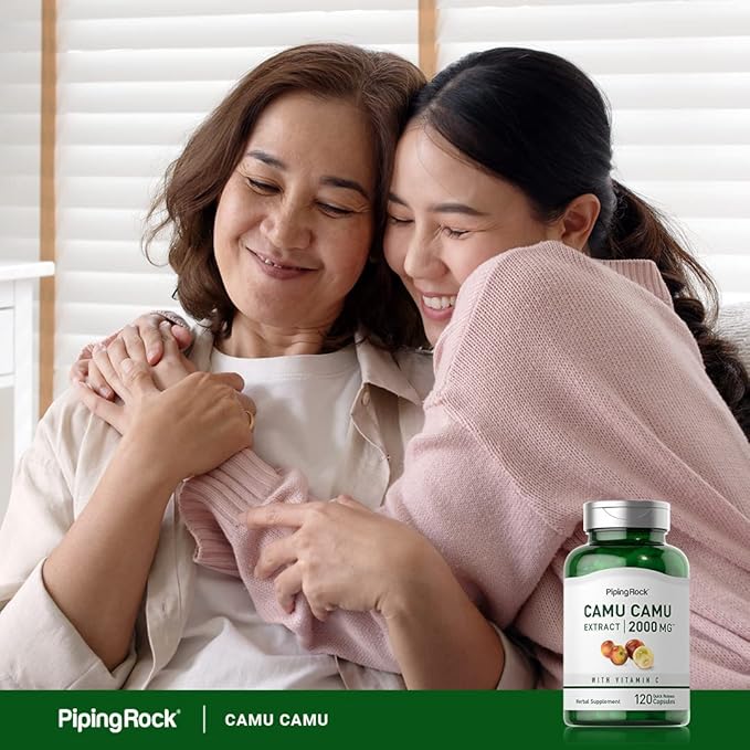 Piping Rock Camu Camu Capsules 2000mg | 120 Pills | Fruit Extract | with Vitamin C | Non-GMO, Gluten Free Supplement