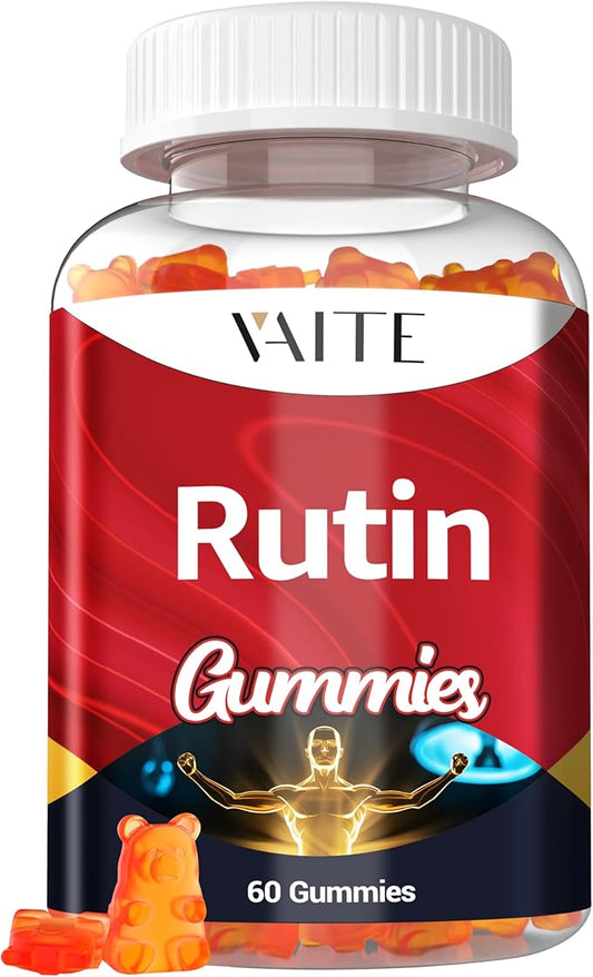 Rutin Supplement 500mg - Sophora Japonica Extract with Bioflavonoids - Antioxidant & Wellness Chewables for Daily Use - Plant-Based Flavonoid Complex - Supports General Well-Being - 60 Vegan Gummies