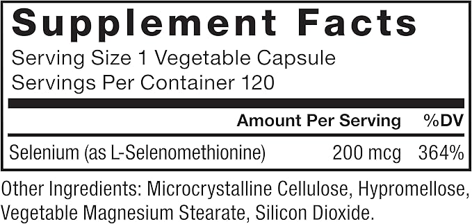 Force Factor Selenium Immune Support Supplement, Selenium 200mcg Capsules to Support Immune Defense, Immunity Supplement, Vegan, Non-GMO, 120 Capsules
