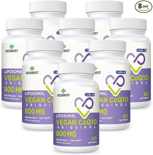 Liposomal Ubiquinol CoQ10 800 MG Softgel, High Absorption CoQ10 Ubiquinol Supplement, Active Coenzyme Q10 800mg, Powerful Antioxidant for Heart & Brain Function, Energy Production, 480 Vegan Softgels
