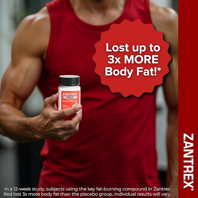 Zantrex Red Body Recomposition & Active Energy Booster Supplement | Supports Body Sculpting, Increased Focus & Workout Performance | 28 Capsules
