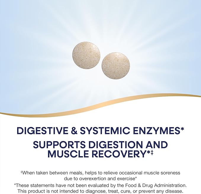 Nature's Way Mega-Zyme, Pancreatic & Systemic Enzymes*, Relieves Occasional Muscle Soreness Due to Overexertion and Exercise,* Digestive Support*, 200 Tablets (Packaging May Vary)