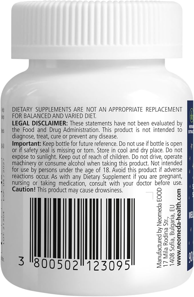 Melatonin Sleep Herbal Blend - Natural Sleep Aid for Adults with 5mg Melatonin & Sleep-Promoting Herbs - Drug-Free, Non-Habit Forming Sleep Supplement, 90 Capsules, 90-Day Supply