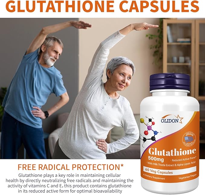 New Glutathione Supplements 500mg Per Bottle - 2 Month Supply (60 ct)