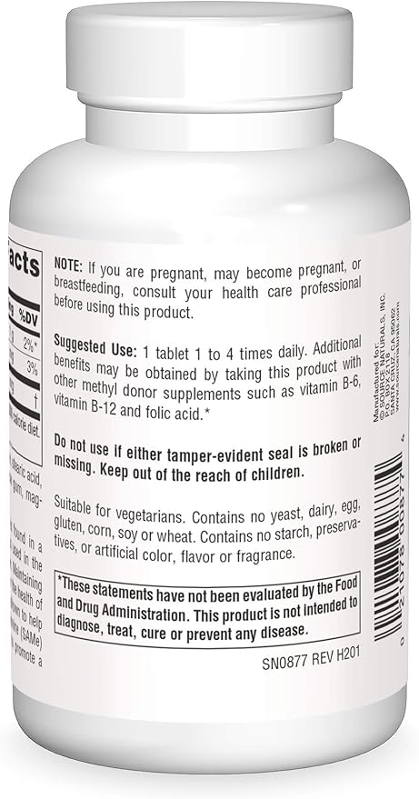 Source Naturals TMG 750mg Trimethylglycine (Anhydrous Betaine) - 120 Tablets