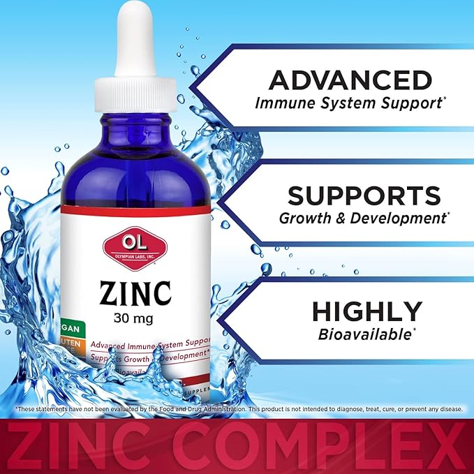 Olympian Labs Zinc, Liquid 30mg, 2 Fl Ounce