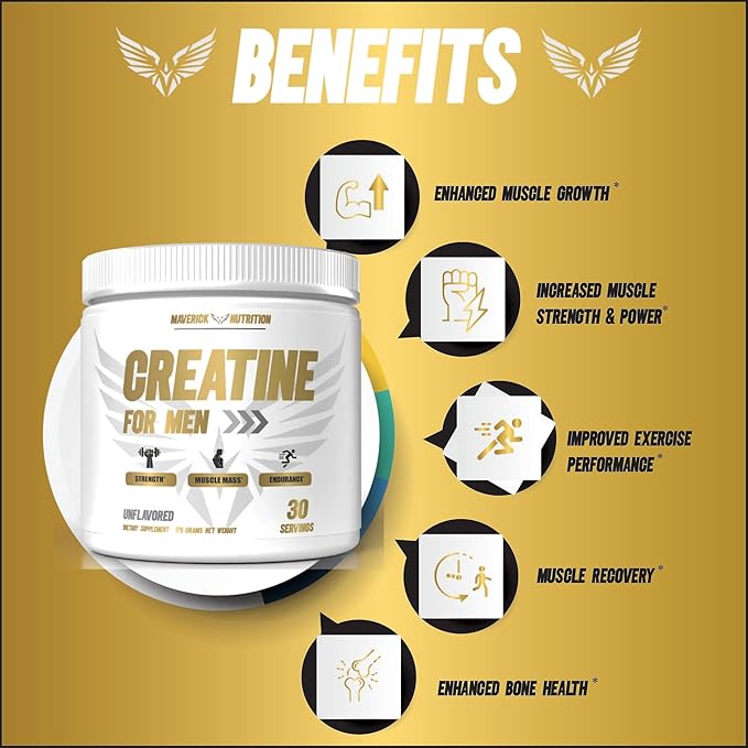 Creatine for Men - Creatine Powder for Men - Muscle Builder for Men - Creatine - Creatine Monohydrate - Creatine Powder - Creatine Monohydrate Powder - Creatine Monohydrate for Men - 30 Servings