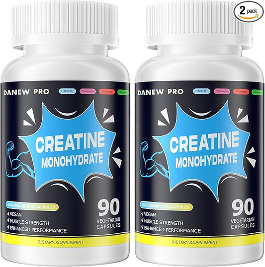 Creatine Monohydrate 2500mg Per Serving, 180 Capsules - Gluten Free, Non-GMO-2pack