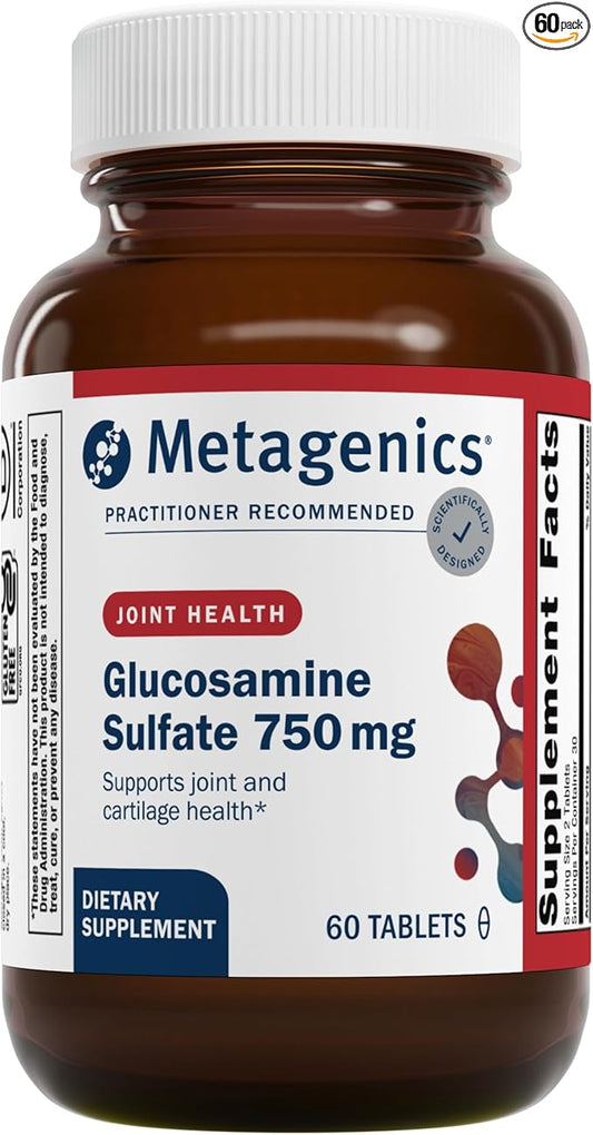 Metagenics Glucosamine Sulfate 750 mg - Joint Support, Mobility & Cartilage Supplement* - with VIT C - Support Joints* - Non-GMO & Gluten-Free - 60 Tablets