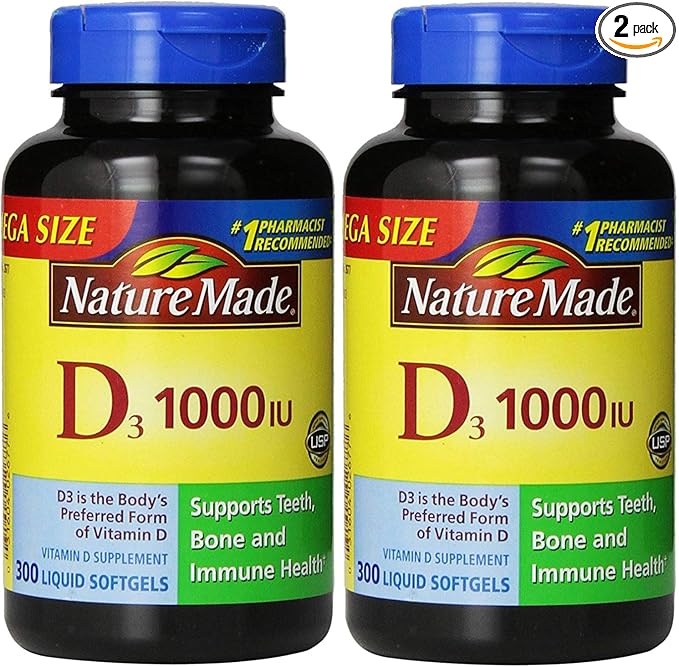 Nature Made® Vitamin D3 1000 IU, 600 Softgels