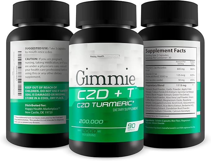 Gimmie CZD + T - Our Best CDZ Supplement Vitamin C D and Zinc Plus Magnesium Turmeric and More - High Potency Immune Support with Vitamin C & D - Our Best Immune Pills Nature Vitamin D Zinc C Best