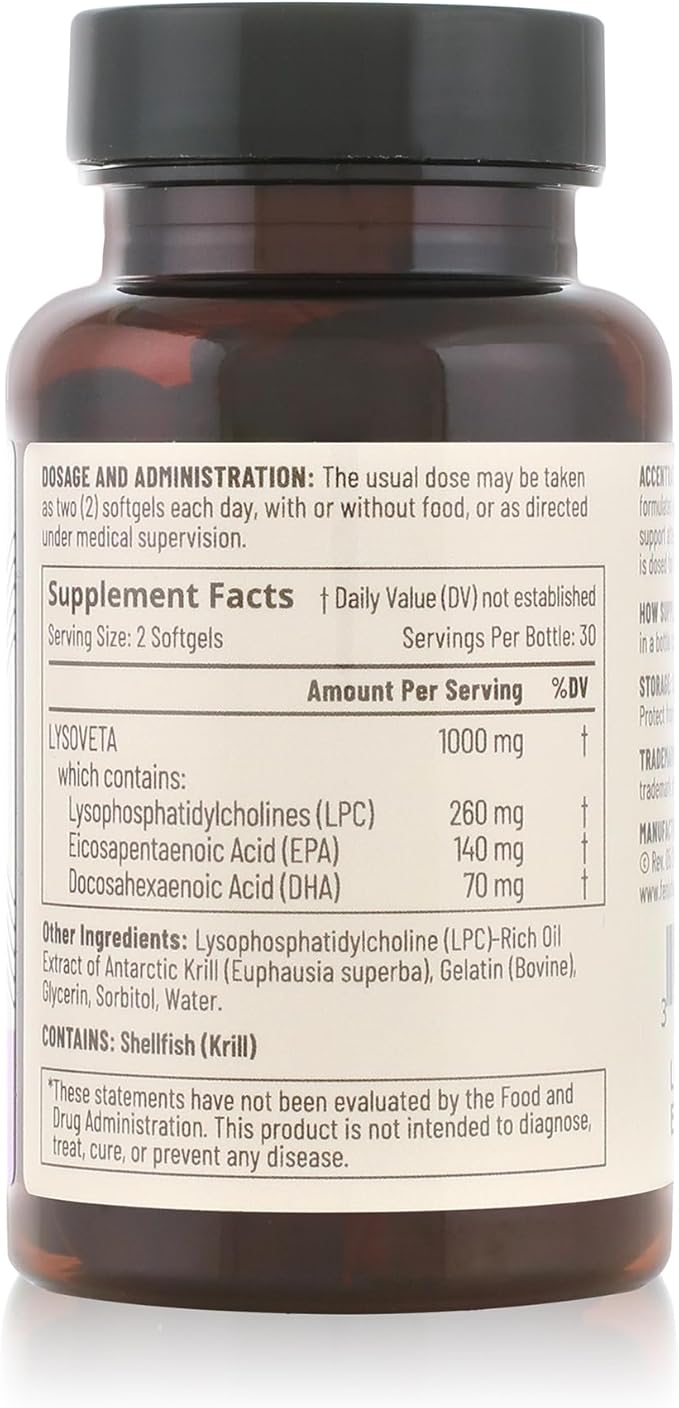 Accentrate Omega 110 w/LYSOVETA LPC | EPA & DHA Supplements for Brain Health | Focus, Memory, & Mood | 6X Better Absorption Than Fish Oil | Omega-3 Fatty Acid Supplements | 60 Softgels (Month)