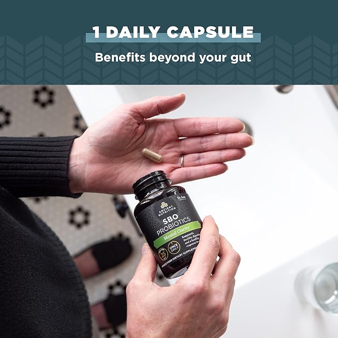 Ancient Nutrition Probiotics for Mental Clarity, Once Daily Probiotics 30Ct, Helps Promote Mental Clarity and Concentration, Supports Healthy Energy and More Restful Sleep, 25 Billion CFUs*