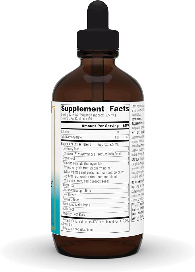 Source Naturals Wellness Herbal Resistance Liquid Immune Defense Supplement and Immunity Booster with Echinacea, Elderberry and Yin Chiao - 8 Fluid Oz