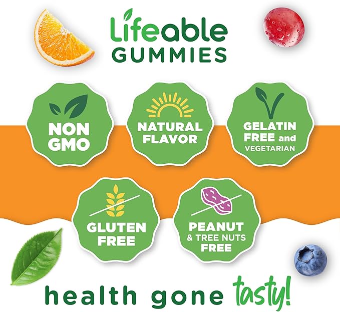 Lifeable Prebiotic Fiber Gummies for Adults | 5g | Great Tasting Fiber Supplement Gummies | Prebiotic Gummies for Digestive Health | High Fiber Gummies for Women, Men | 90 Gummies