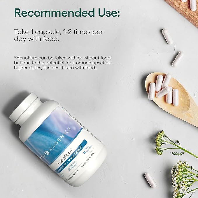 EcoNugenics HonoPure Magnolia Bark Extract – 98% Pure Honokiol Supplement Helps with Brain Function, Sleep Aid, Stress Relief & Overall Mood – Nootropic with GABA & Antioxidant Support – 30 Capsules