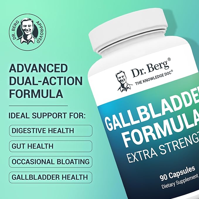 Dr. Berg Gallbladder Formula Extra Strength - with Ox Bile Powder and Conjugated Bile Acid - Digestive Enzymes Proprietary Blend - Full 45-Day Supply - 90 Vegetable Capsules (3 Pack)