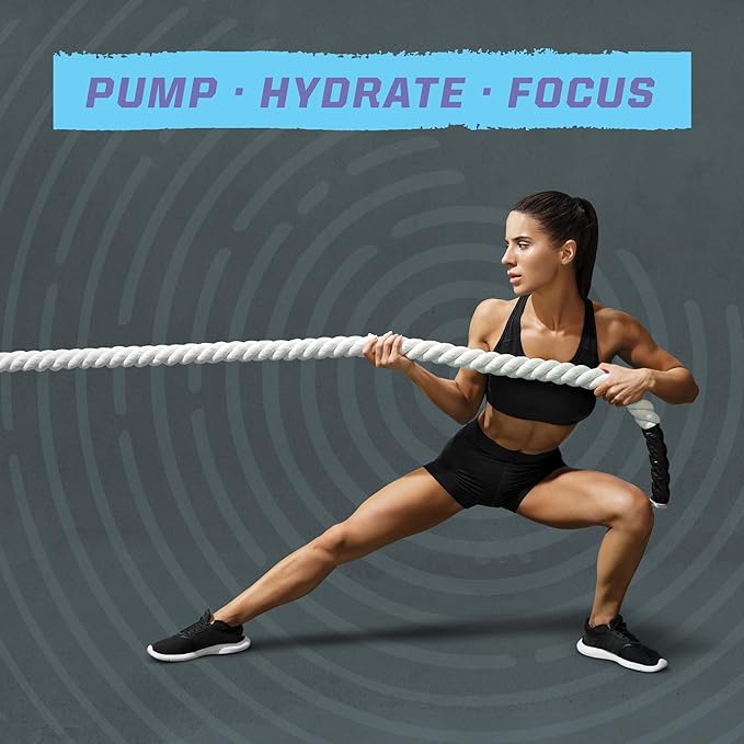 Sunwarrior Pre Workout Powder Energy Drink Vegan Plant-Based Supplement Pump, Hydrate, Focus, Endurance, & Strength Builder Blue Raspberry Pineapple Flavored 30 Servings Active Preworkout