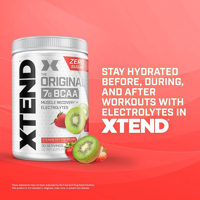 XTEND Original BCAA Powder 7g BCAA and 2.5g L-Glutamine, Sugar Free Post Workout Muscle Recovery Drink with Amino Acids for Men & Women, 30 Servings