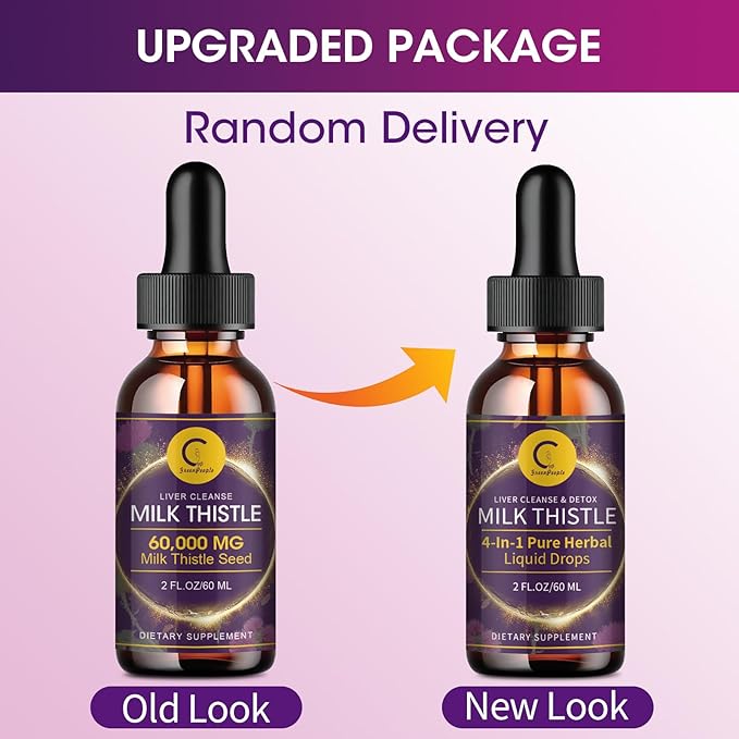 (2 Pack) Milk Thistle Liquid Drops for Liver Cleanse Detox & Repair, Milk Thistle Supplement with Dandelion Root, Artichoke & Turmeric for Liver Support and Immune Health, Vegan, Non-GMO, 4 FL OZ