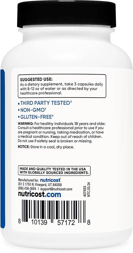 Nutricost myHMB Capsules 1,500MG Calcium HMB Per Serving, 120 Capsules, 40 Servings - Performance Line, Calcium B-Hydroxy B-Methylbutyrate Monohydrate