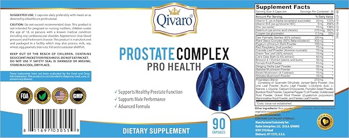 Prostate Complex for Men - Prostate Health Supplement with Saw Palmetto, Stinging Nettle, Selenium, Pygeum & Zinc - Prostate Herbal Complex - Non-GMO - Gluten Free - 90 Capsules