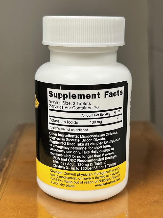 Nature's Fusions Potassium Iodide Tablets 130 mg (140 Tablets) EXP 10/2032 - Ki Pill - YODO Naciente