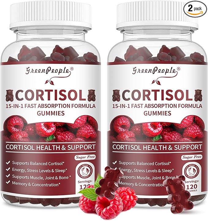 Cortisol Supplements for Women - 15-in- 1 Cortisol Reducer Detox Manager with Ashwagandha/Magnesium/L-theanine/Phosphatidylserine/Vitamin B6 for Mood/Focus & Sleep 120CT-2 Pack
