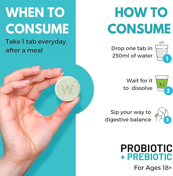 WELLBEING NUTRITION Daily Probiotic + Prebiotic| Plant Based |18 Billion CFU, 6 Strains for Men & Women with Organic Prebiotic Fiber for Digestion, Gut Health, Metabolism | 42 Effervescent Tabs