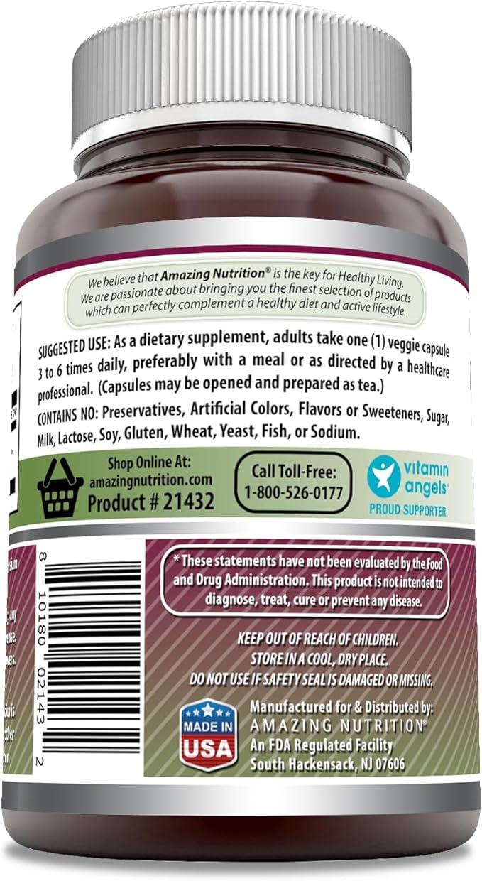 Amazing Formulas Echinacea Supplement | 400 Mg Per Serving | 120 Veggie Capsules | Non-GMO | Gluten Free | Made in USA