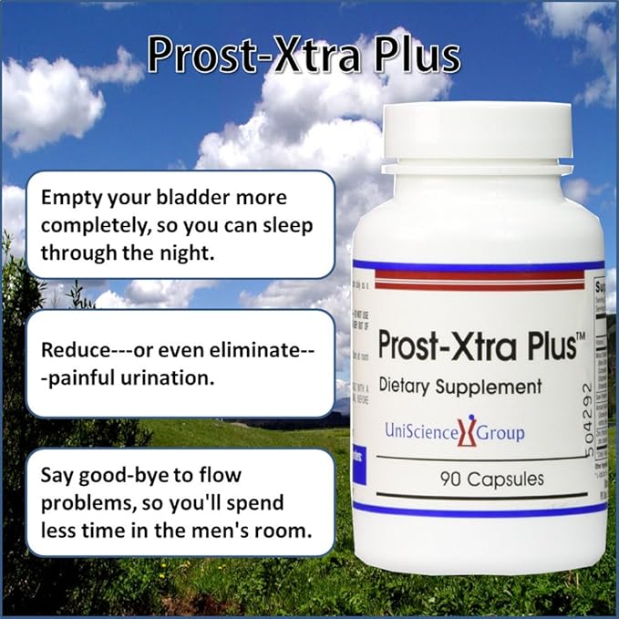 Prost-Xtra Plus (2 Bottle kit) with Rye Grass, 300mg Plant Sterols, Saw Palmetto, Zinc, Vitamin E 90 Capsules Each