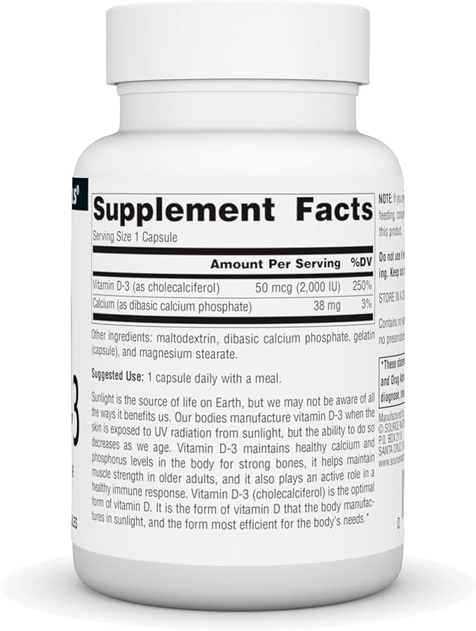 Source Naturals Vitamin D-3 2000 iu Supports Bone & Immune Health* - 100 Capsules