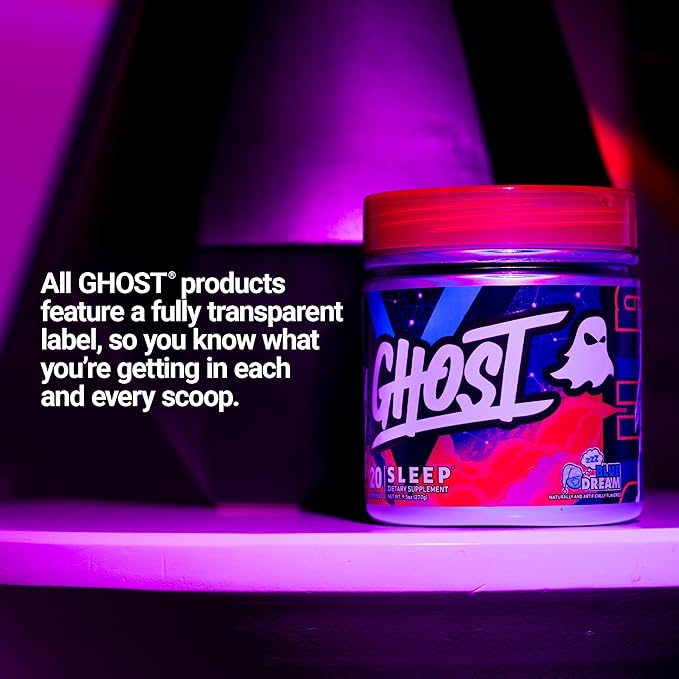 GHOST Sleep Dietary Supplement, Blue Dream - Recovery & Rest with Premium Ingredients Including Melatonin, Colostrum & Ashwagandha – Supports Sleep Quality - Gluten-Free & Sugar-Free