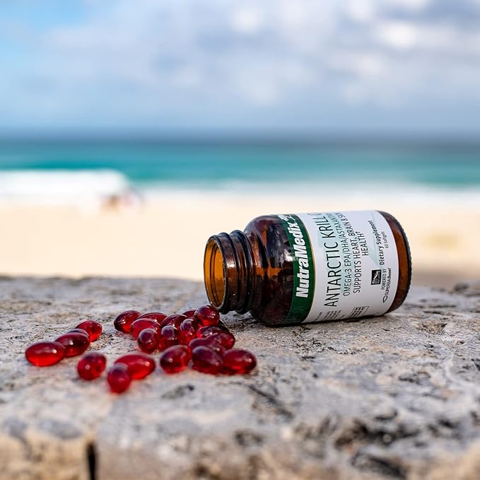 NutraMedix Antarctic Krill Oil 500mg - Fish Oil Supplement - Omega-3s (EPA & DHA) + Astaxanthin - Red Krill Oil Supplement for Joint, Immune, Heart, Liver & Brain Health Support (60 Softgels)