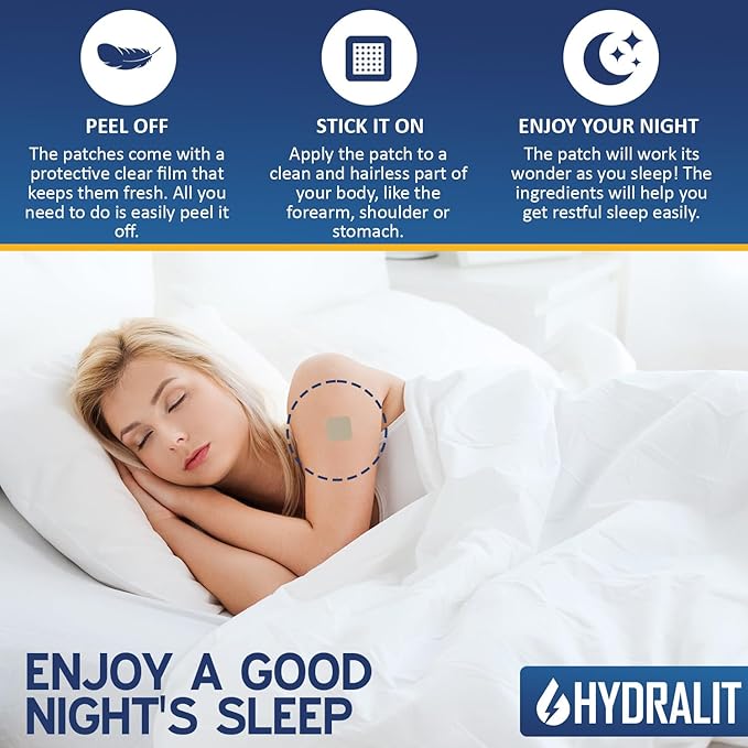 Sleep Patches for Adults Extra Strength Sleeping Aid Patch Melatonin Restful Nights Time-Released Formula Skin Jet Lag Travel Friendly Last All Night Men and Women Better Morning 72 Pack