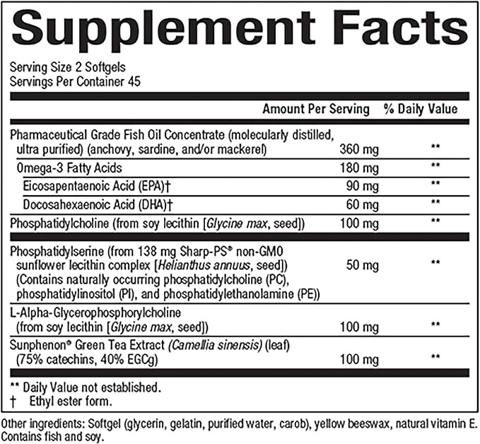 Natural Factors 3 Brains, Higher Thoughts, Support for Cognitive Health and Brain Function, Daily Dietary Supplement, 90 Softgels