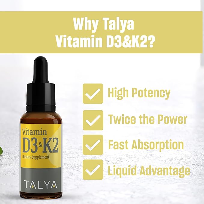 Vitamin D3 & K2 | Liquid Vitamin D3 with K2 Drops | 1000 IU | Immune Support - Helps Support Strong Bones & Healthy Heart | Non-GMO | Vegan | 60 Servings, 0.34 fl.oz